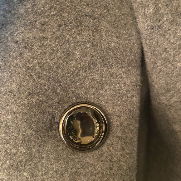 Calvin Klein Charcoal Belted Pea Coat - Picture 4 of 5